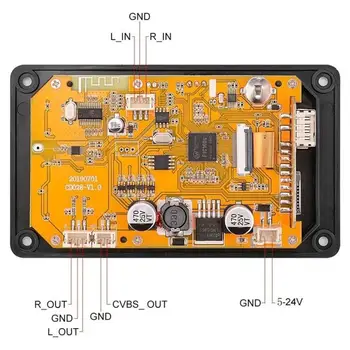 2,8-инчов TFT Екран Аудио Видео Декодер за Аудио Усилвател Будилник, Календар, Bluetooth Модул Декодирующая Такса за Контролера на Автомобила