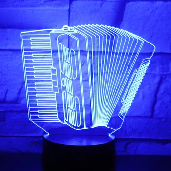 3D Led нощна светлина Акордеон Стискам Музика с 7 Цветове на Светлината, за да украсят Дома Лампа Невероятна Визуализация на Оптична