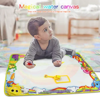 86*65 см Магически Воден килимче за рисуване Doodle с 3 Водни Дръжки и 1 Набор от Клишета Дъска За Рисуване килимче за Рисуване на Забавни Играчки за Деца