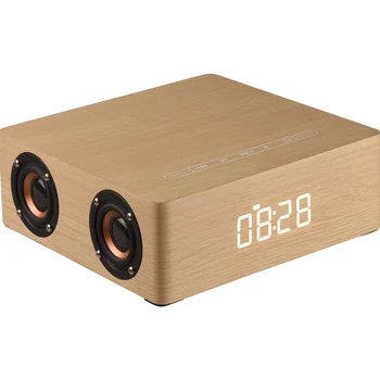 FooHee Дървена Bluetooth Високоговорители AUX alarm clock, Hifi Surround Sound Сензорен Q5