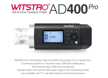 Godox AD400Pro TTL HSS Светкавица Вградена 2,4 G Безжична система X с литиево-йонна батерия Външна светкавица с предавател Godox Xpro