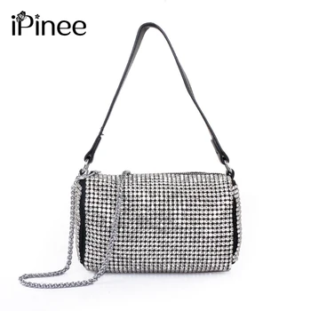 IPinee вечерна чанта-клатч, луксозна дамска чанта, дамски чанти на рамо, чанти с диаманти женствена чанта за сватбени партита, малка чанта