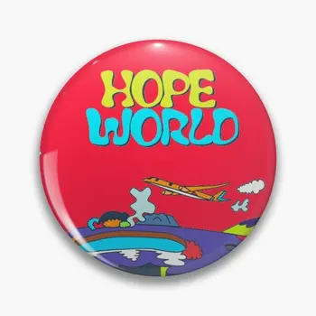J Hope Hope World Пейзажно Корица Мека Бутон На Жени Икона Шапка Брошка Карикатура Забавен Женски Декор Бижута Творчески Метален Модерен Подарък