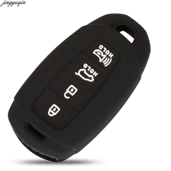 Jingyuqin 15X Дистанционно Автомобилен Ключ Силиконов Калъф За Hyundai Elantra Fista Encino Mistra Tucson Verna Smart Fob IX35 2015-2019