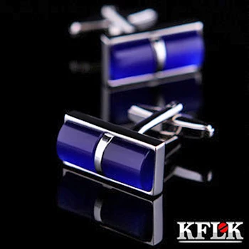 KFLK бижута 2020 риза сватбени копчета за мъжки подарък Маркови копчета за копчета Сини родословни Високо Качество abotoaduras Бижута