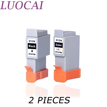 LuoCai 2 бр. Мастилници, Съвместими за принтери Canon BCI-21 BCI-24 BCI-21/24 PIXMA iP1000 iP1500 iP2000 MP110 MP130
