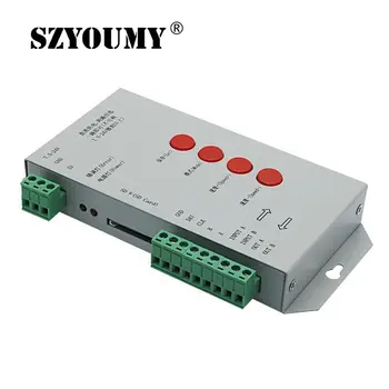 SZYOUMY T1000S SD Карта WS2801 WS2811 WS2812B LPD6803 Led 2048 Пиксела Контролер DC5 ~ 24 T-1000S RGB Контролер 10 бр. DHL