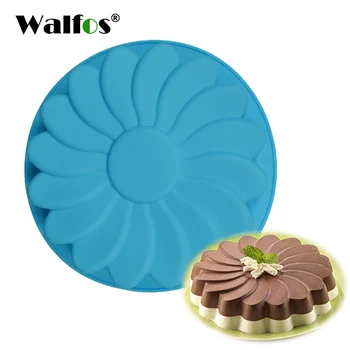Walfos Единния Цвете Силиконова Форма За Торта DIY Форма За Печене на Торта Слънцето Цвете Желе Мухъл FDA Качеството на Инструменти За Украса на Тортата