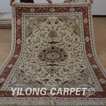 Yilong 6'x9' Източна вълна копринени персийски килим, ръчно изработени изящни традиционния вълнен персийски килим (1455)