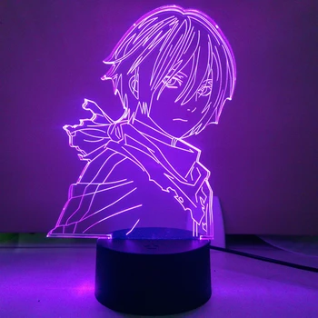 Акрилни Аниме Noragami Yato Фигура Led лека нощ за Спалня Декор Светлина Подарък за Рожден Ден Манга 3D Настолна Лампа
