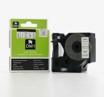Безплатна доставка 3PK 24 мм DYMO D1 черен етикет върху прозрачна лента 53710 съвместим принтер за етикети dymo d1