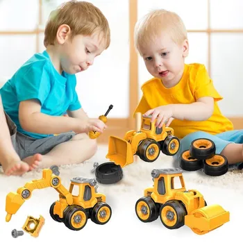 Детска Играчка, Домакински Модел Кола Играчки могат да бъдат Събрани и Разглобена Строителен Багер Детски Играчки-Пъзели За Деца Подарък