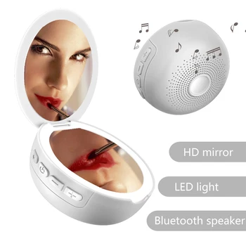 Джобен Bluetooth Високоговорител с Led Огледало 3 в 1 Заполняющий светлина и Огледало за Грим USB Акумулаторни Led Пръстен Колона caixa de som