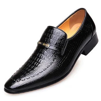 Ежедневни мъжки модел обувки с крокодиловым модел, по-Големи Размери, Бизнес Работна Мъжки Обувки, Меки Дишащи мъжки Лоферы без Закопчалка на плоска подметка