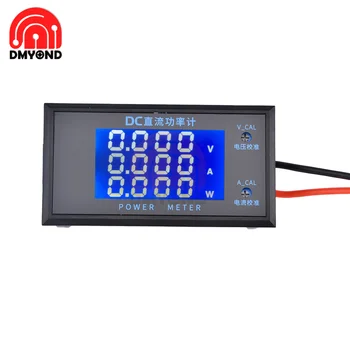 Измерител на мощност на постоянен ток 8-12 В 10A LCD дисплей със задно осветление 4-битов машина за висока точност Измерване на Напрежение, Ток на електромера на Постоянно Напрежение на Тока Детектор на Енергия