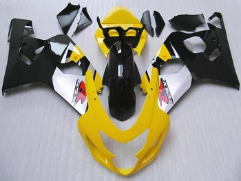 Инжекционный Обтекател на мотоциклет автомобил комплекти за жълто и черно SUZUKI GSXR600 GSXR750 2004 2005 GSXR 600 750 04 05 Обтекатели