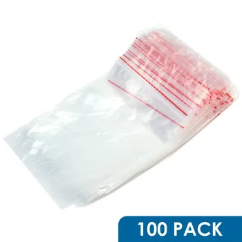 Комплект за 100 Повторно Закрывающихся пластмасови Прозрачни чанти за съхранение с цип Ziplock 5x7 см
