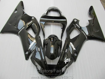 Комплект Обтекателей тяло за Yamaha YZFR1 00 01 лъскаво черен комплект обтекателей YZF R1 2000 2001 LK09