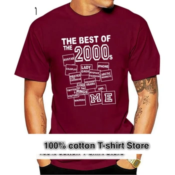 Мъжка тениска за рожден ден - най-Добрата тениска на 2000-те, мъжки Черен памучен тениска с къс ръкав в стил хип-хоп, тениски с принтом