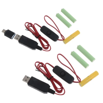 Нов кабел-элиминатор Type-C/ USB с превключвател на захранването Заменя 3шт 1,5 ААА батерии