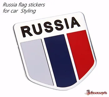 продажба на едро, 10 бр. стикер с флага на Русия, Иконата на Флага от Алуминиева Сплав, Емблема, Табелка, автомобилни Стикери за кола-стайлинг