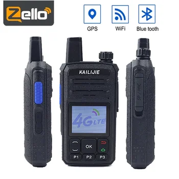 Професионална Портативна Радиостанция Zello 4G Сим-Карта Телефон Двустранно Радио със Син зъб WIFI GPS 5200 mah zello Радио Батерия
