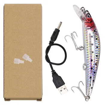Риболовна Стръв Minnow12cm Светещ Електрическа USB Стръв Подергивающаяся Стръв Воблер Авто Swimbait Риболовни Аксесоари