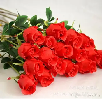 Сега Докосване Елегантен Изкуствена Роза Изкуствени Цветя Моделиране Коледен Орнамент Букет Цветя За Сватбени Централните Бижута