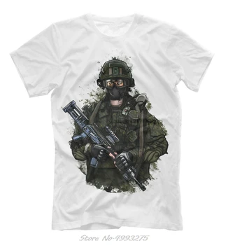 Специалните Гру Специални Сили На Русия Нова Тениска Русия Армейските Летни Тениски С Кръгло Деколте Мъжки Марка Дрехи Памучни Тениски