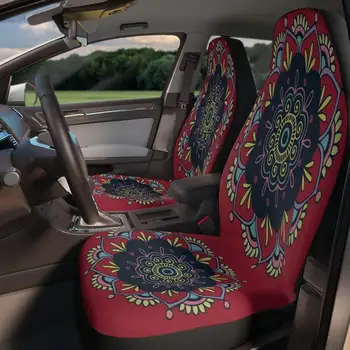 Червени Покривала за автомобилни седалки в стил бохо, Седалките впечатлява със своя бохемски стил за автомобил, универсална седалките, Защита на автомобилни седалки, автомобилни аксесоари, предно автомобилно море