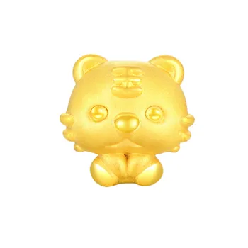 Чист 24 До 999 Жълто Злато 3D Прекрасен Сладък Тигър Висулка За Жени, Подарък 0,8-1,1 G